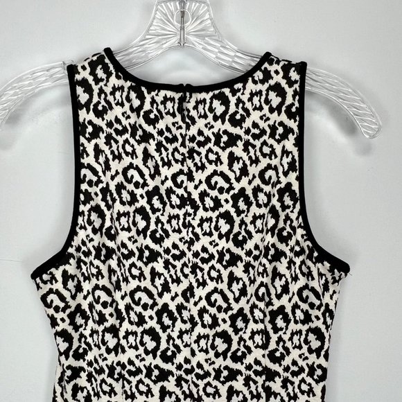 Tibi Womens Snow Leopard Knit Tank Dress Black White Sleeveless Sheath size 2 - Picture 7 of 13